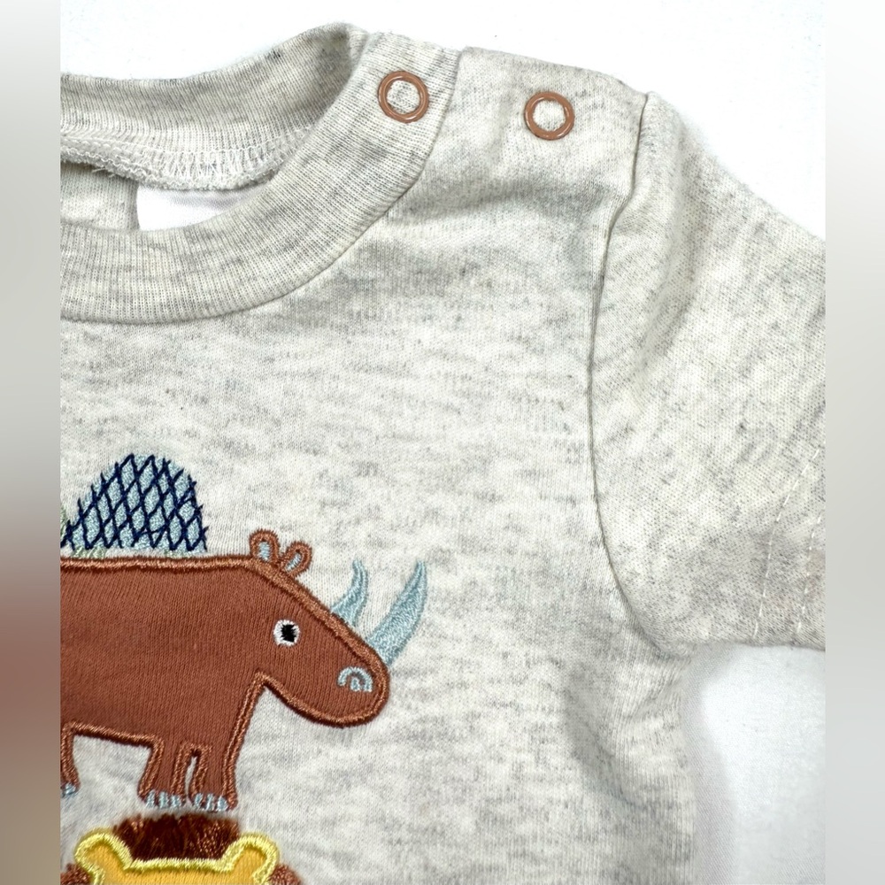 LITTLE BEGINNINGS Boys Safari Friends‎ Graphic Tee 0-3M Zoo African Animals Cute - Picture 4 of 14